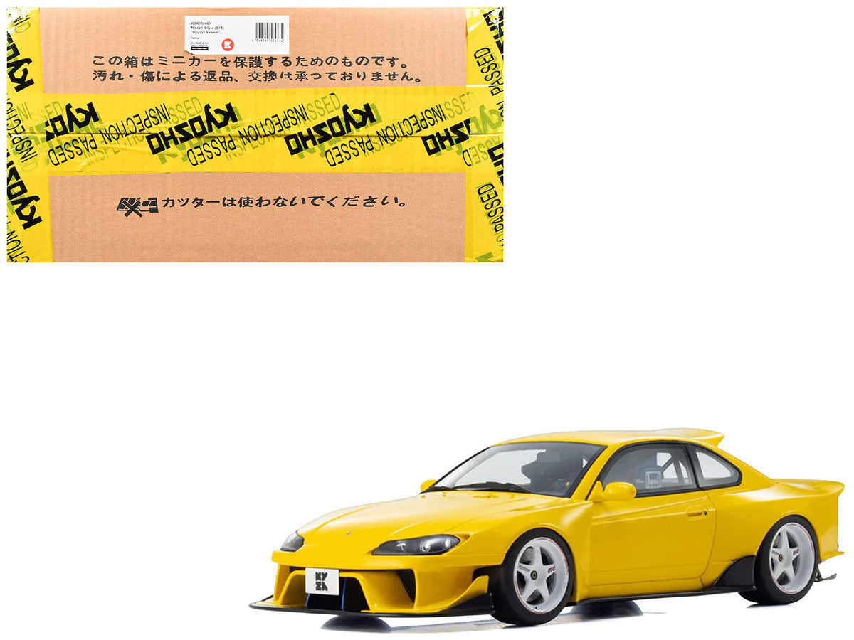 Nissan Silvia (S15) "Khyzyl Saleem" Yellow 1/18 Model Car by Kyosho-4