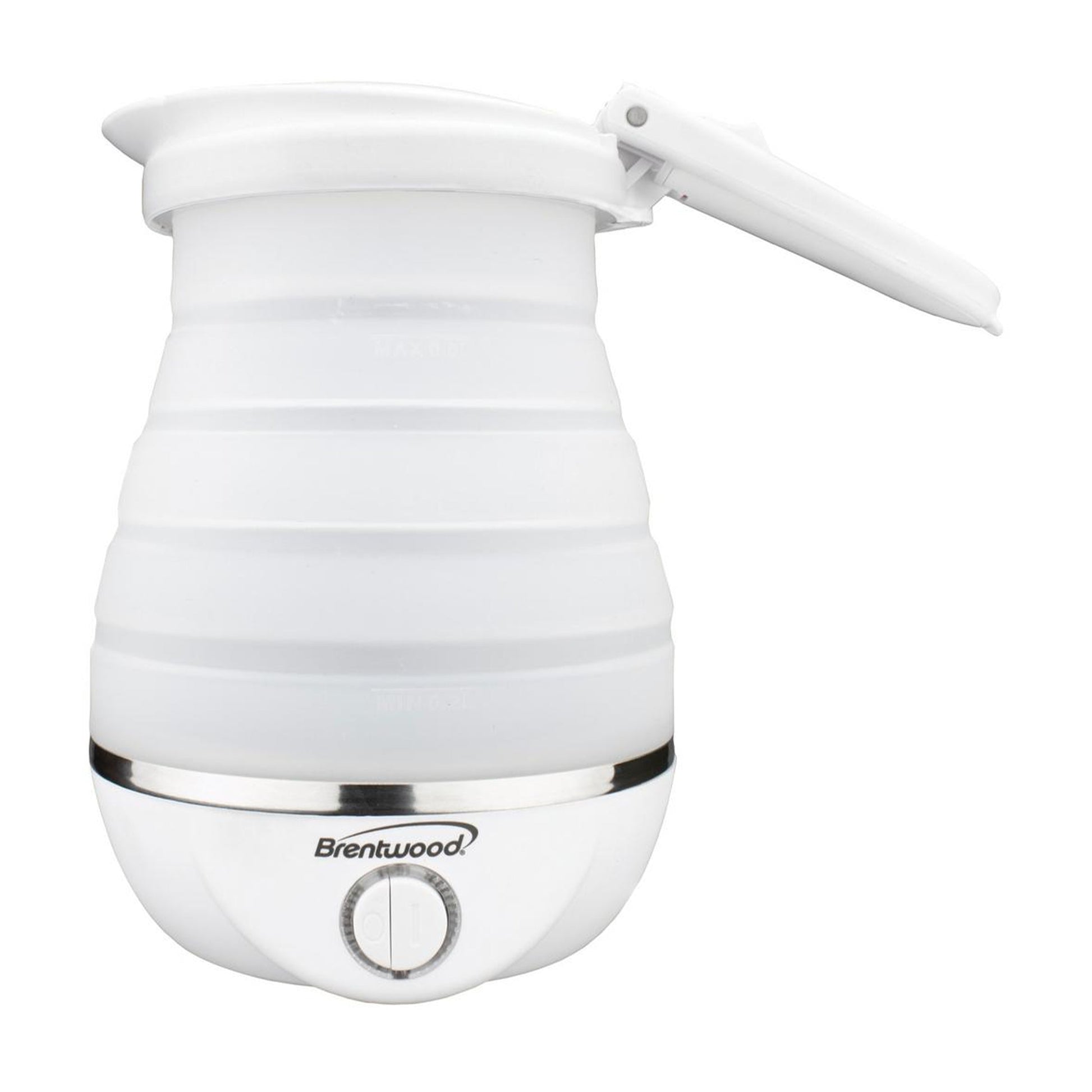 Brentwood Dual Voltage 3.3 Cup Collapsible Travel Kettle in White W2B