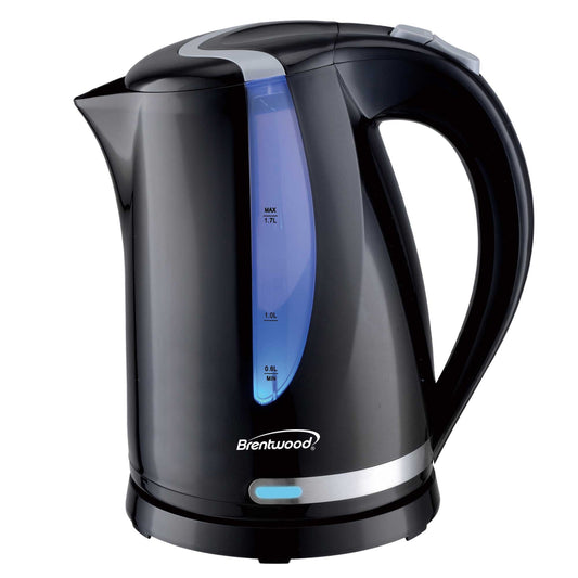 Brentwood 1.7L 1100W 360 Cordless Electric Kettle in Black with Concealed Stainless Steel Heating Element W2B