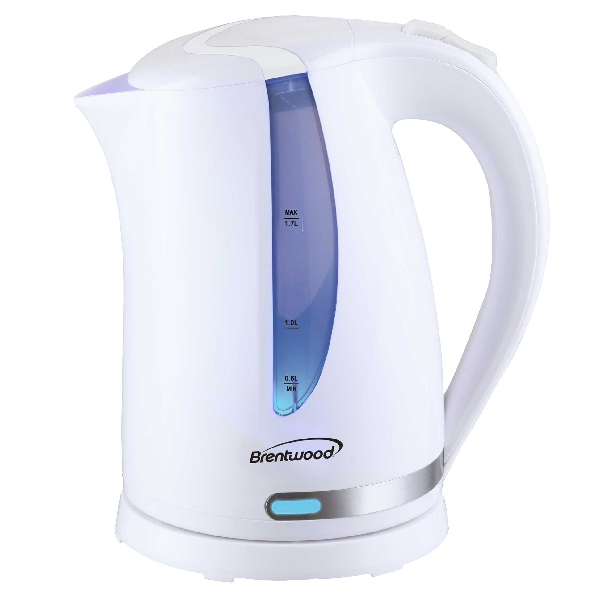 Brentwood 1.7L 1100W 360 Cordless Electric Kettle in White with Concealed Stainless Steel Heating Element W2B