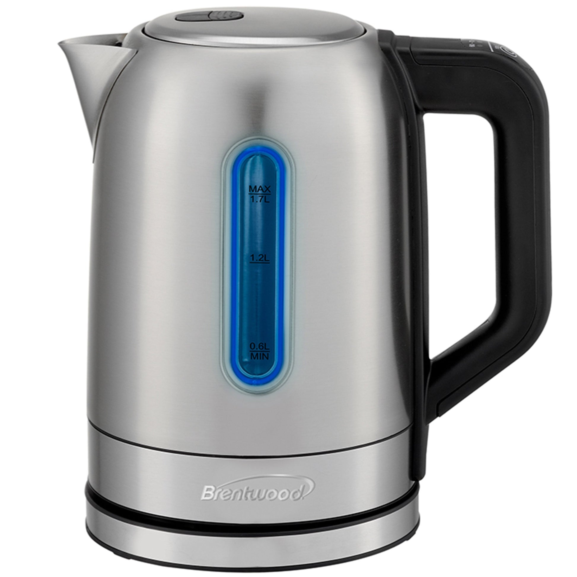 Brentwood 1500 Watt Stainless Steel 1.7 Liter Electric Kettle with 5 Temperature Presets in Silver W2B