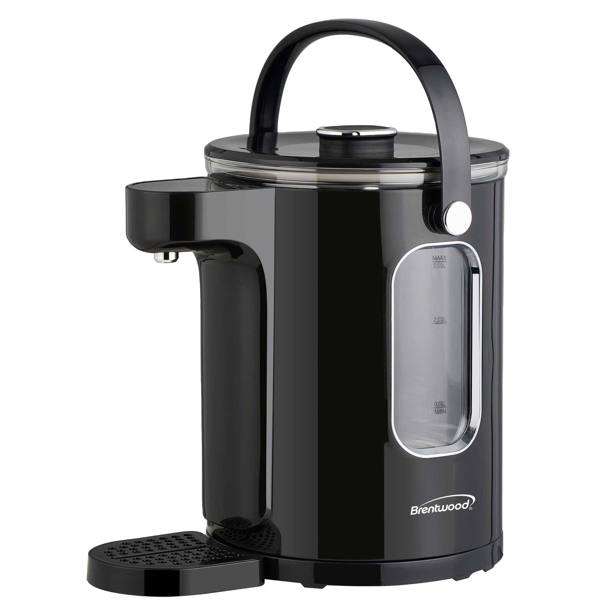 Brentwood 3 Liter 1100w Digital Glass Instant Hot Water Dispenser in Black with Tea Infuser W2B