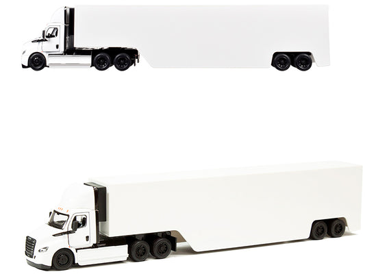 Freightliner eCascadia Truck with Container Trailer White 1/62 Diecast Model Car by Kinsmart-0