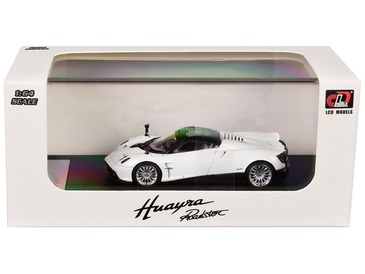 Pagani Huayra Roadster White Metallic with Black Top 1/64 Diecast Model Car by LCD Models W2B