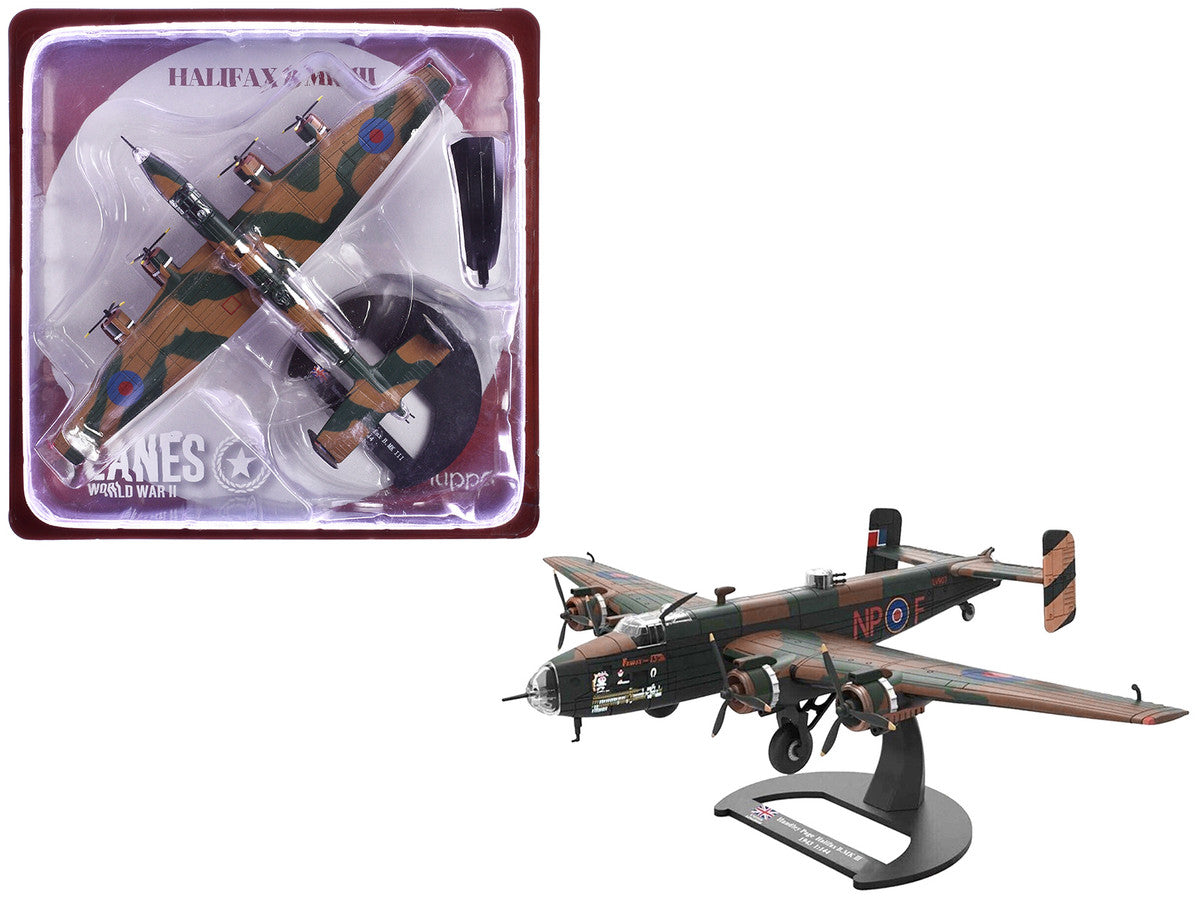 Handley Page Halifax B.MK III Bomber Aircraft "No. 158 Squadron RAF Lissett Yorkshire" Royal Air Force (1944) "Planes of World War II" Series 1/144 Diecast Model Airplane by Luppa Luppa