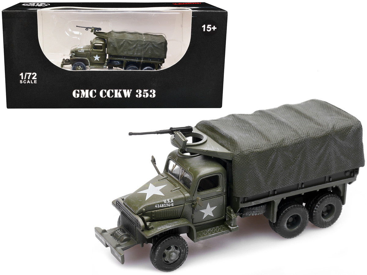GMC CCKW 353 Truck With Mounted Gun Olive Drab "4148174-S" US Army World War II 1/72 Diecast Model by Legion Legion