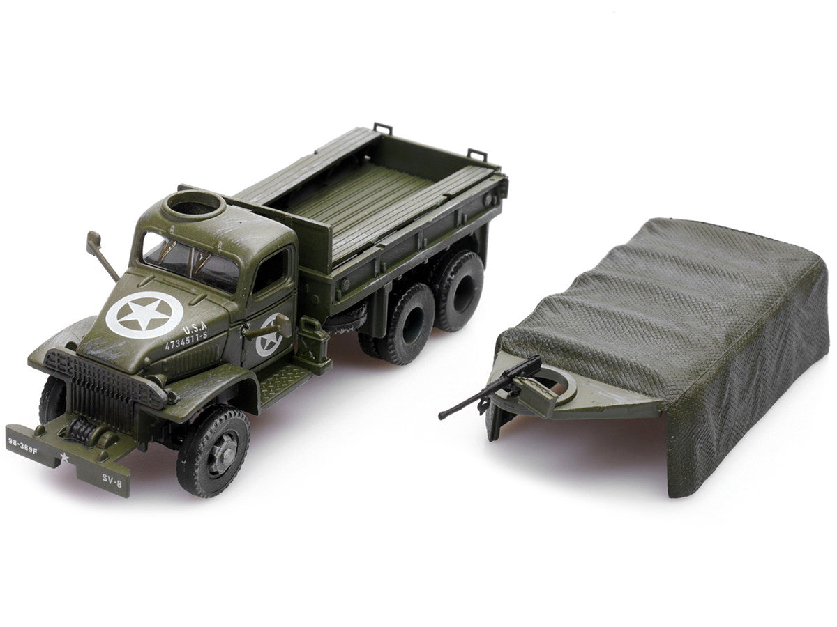 GMC CCKW 353 Truck With Mounted Gun Olive Drab "4734511-S" US Army World War II 1/72 Diecast Model by Legion Legion