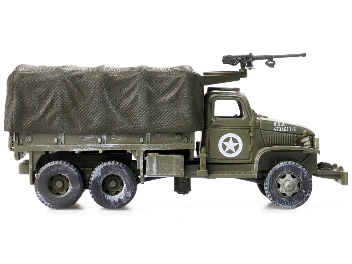 GMC CCKW 353 Truck With Mounted Gun Olive Drab "4734511-S" US Army World War II 1/72 Diecast Model by Legion Legion