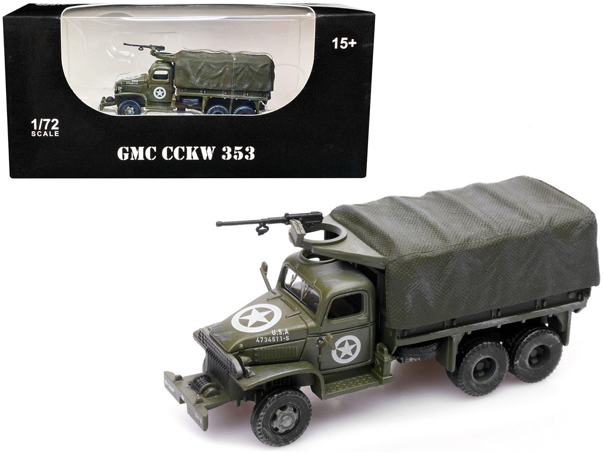 GMC CCKW 353 Truck With Mounted Gun Olive Drab "4734511-S" US Army World War II 1/72 Diecast Model by Legion Legion