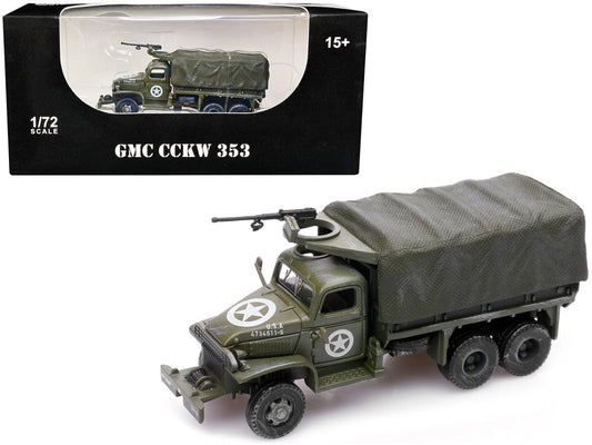 GMC CCKW 353 Truck With Mounted Gun Olive Drab "4734511-S" US Army World War II 1/72 Diecast Model by Legion Legion