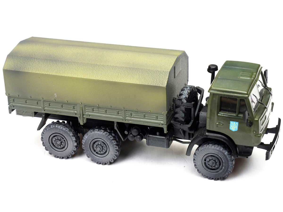 Kamaz 4310 Transport Truck Green (Weathered) "Ukrainian Ground Forces" 1/72 Diecast Model by Legion Legion