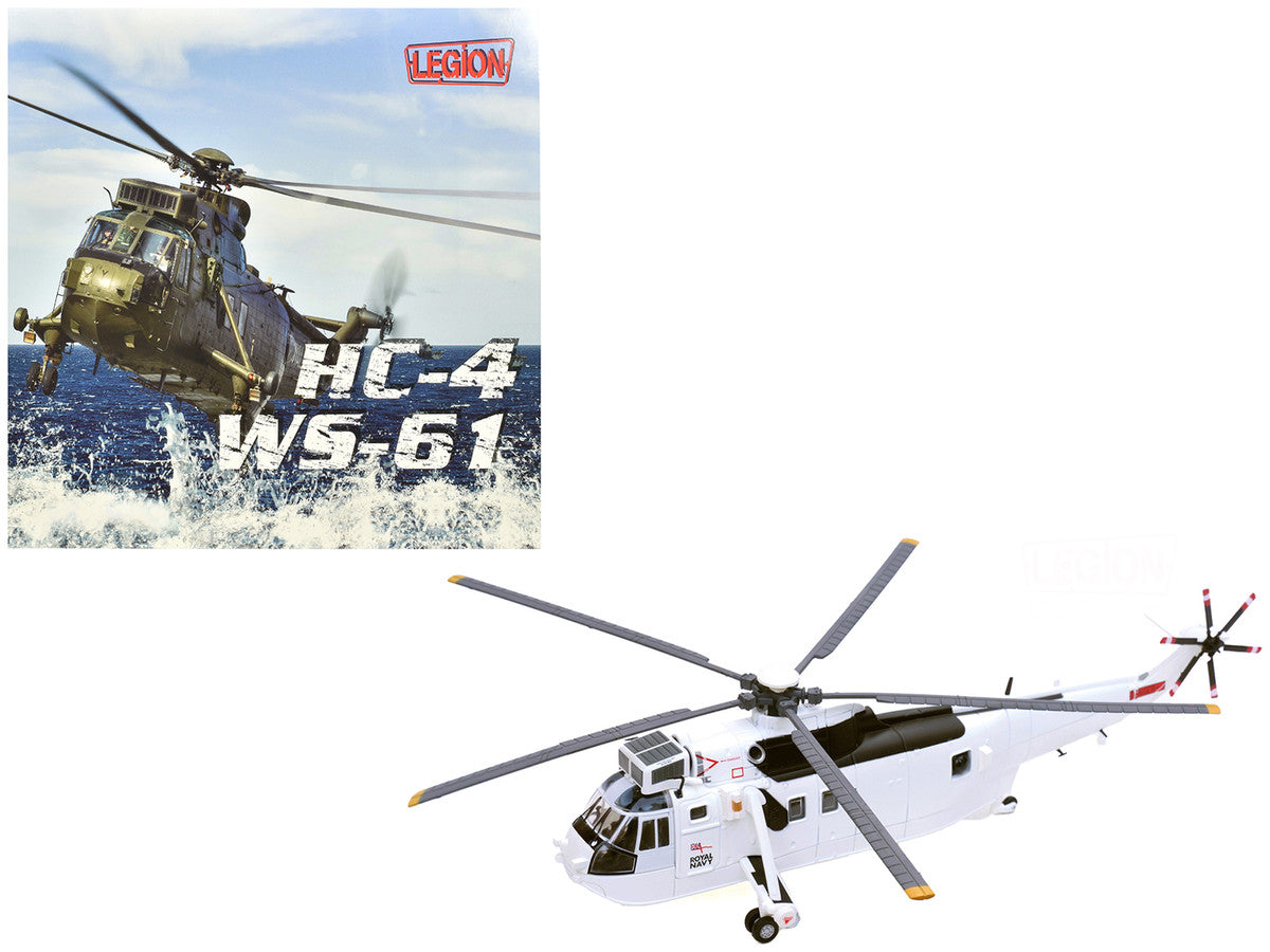 Westland Sea King HC.4 Helicopter "White Livery 845 Naval Air Squadron United Nations Protection Force Bosnia/Croatia" (1995) British Royal Navy 1/72 Diecast Model by Legion-0