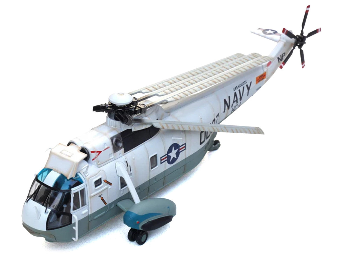 Sikorsky SH-3G Sea King Helicopter "149718-NF 0037 Helicopter Combat Support Squadron 1 (HC-1) Fleet Angels USS Hancock (CVA-19)" (1970s) United States Navy 1/72 Diecast Model by Legion-2