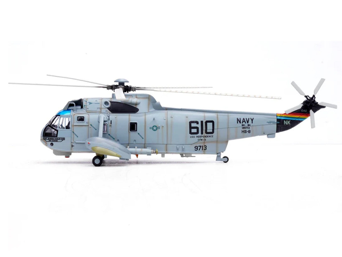 Sikorsky SH-3H Sea King Helicopter "149713/NK 610 Helicopter Anti-Submarine Squadron 8 Eightballers Carrier Air Wing 14 USS Independence (CV-62)" (1990s) United States Navy 1/72 Diecast Model by Legion-0