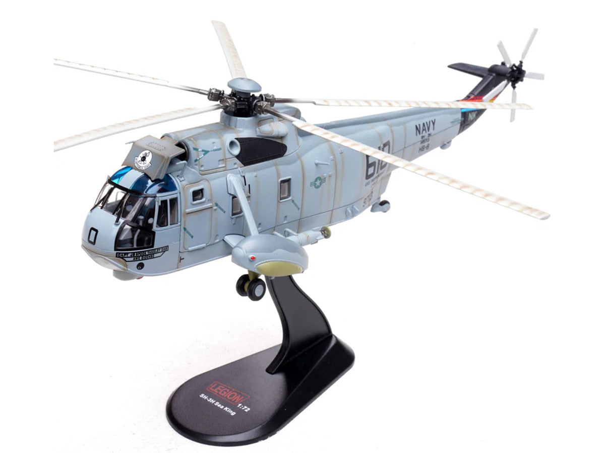 Sikorsky SH-3H Sea King Helicopter "149713/NK 610 Helicopter Anti-Submarine Squadron 8 Eightballers Carrier Air Wing 14 USS Independence (CV-62)" (1990s) United States Navy 1/72 Diecast Model by Legion-1