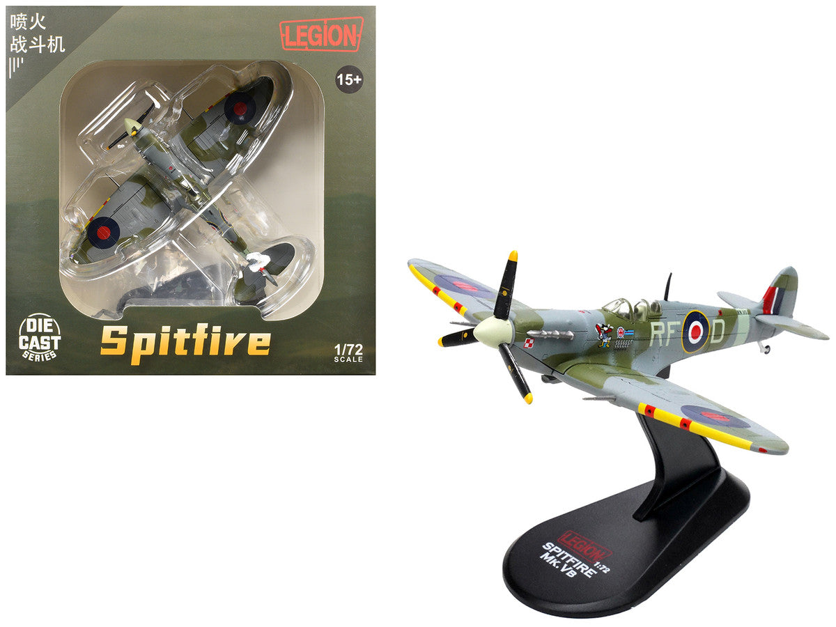 Supermarine Spitfire Mk Vb Fighter Aircraft "EN951 Ace Jan Zumbach No. 303 Polish Kosciuszko Squadron" (1943) Royal Air Force 1/72 Diecast Model by Legion Legion