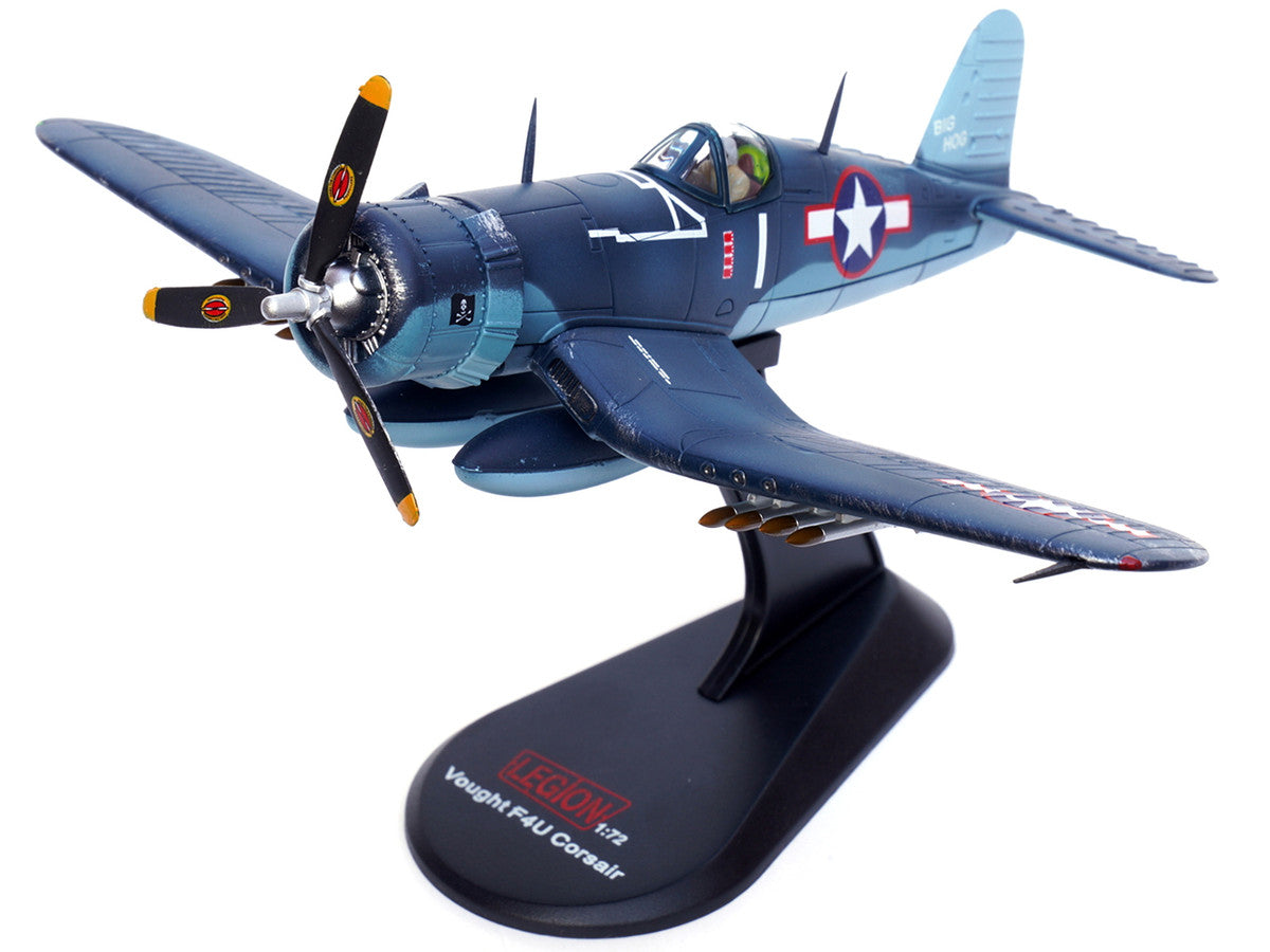 Vought F4U-1A Corsair Fighter Plane "Big Hog" VF-17 "Jolly Rogers" Captain Tommy Blackburn US Navy (1943) 1/72 Diecast Airplane Model by Legion Legion