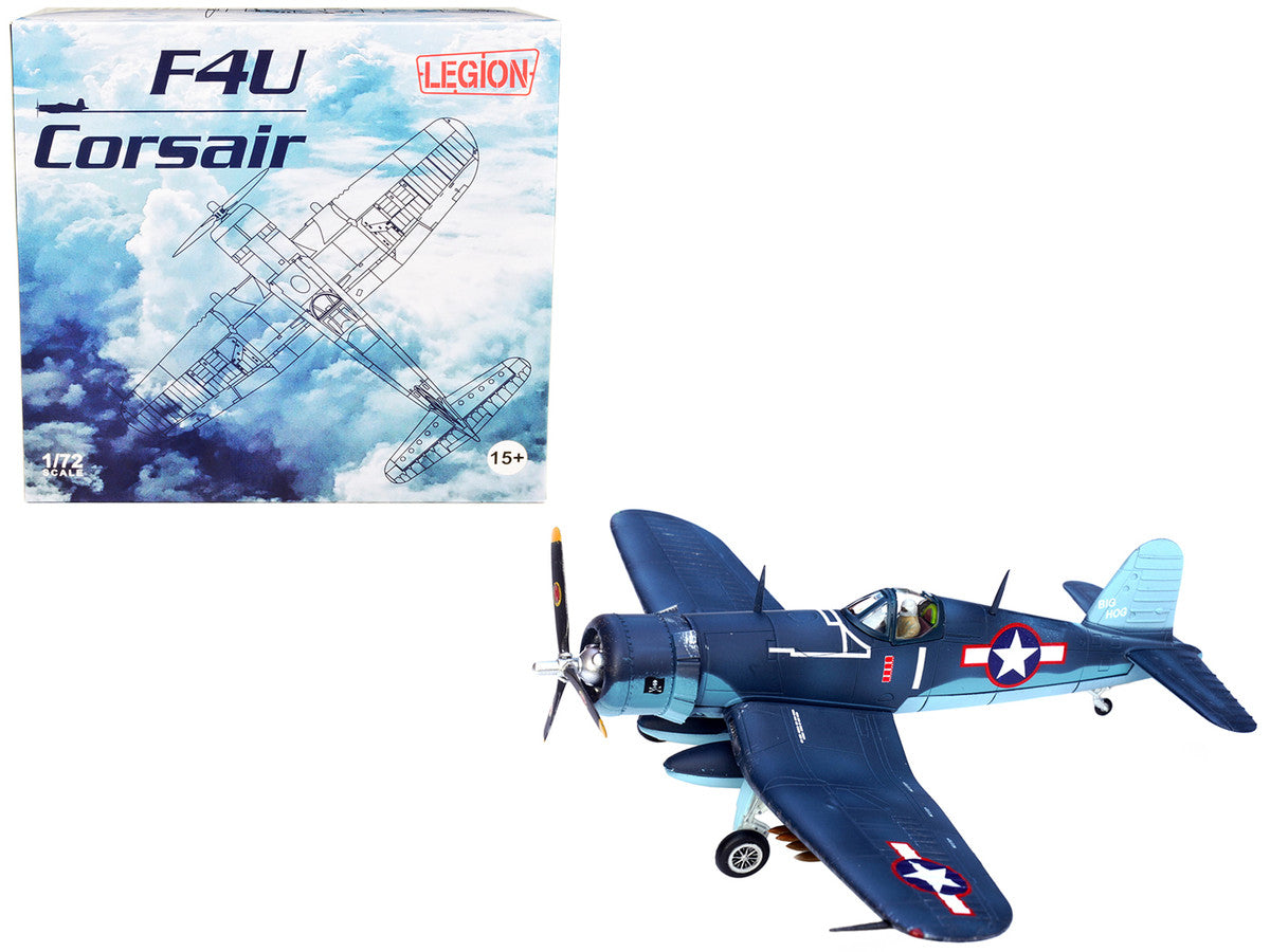 Vought F4U-1A Corsair Fighter Plane "Big Hog" VF-17 "Jolly Rogers" Captain Tommy Blackburn US Navy (1943) 1/72 Diecast Airplane Model by Legion Legion