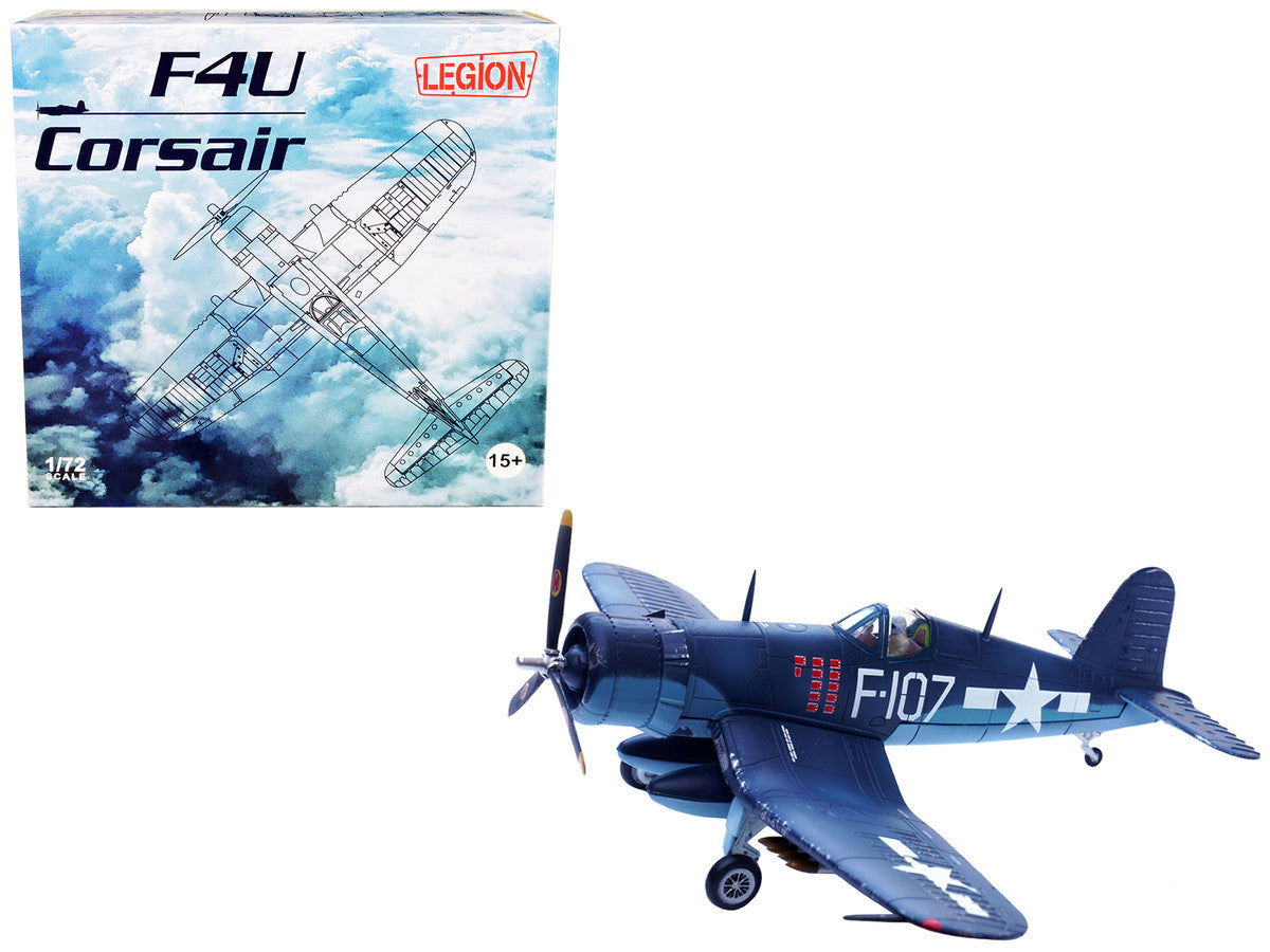 Vought F4U-1D Corsair Fighter Plane "1st Lt. Phillip DeLong Marine Fighter Squadron (VMF-224)" (1945) 1/72 Diecast Airplane Model by Legion-0