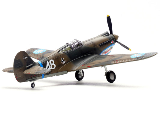 Curtiss P-40B/C Warhawk Fighter Aircraft "White 48 David Lee 'Tex' Hill 2nd Squadron Panda Bears Chinese Air Force Burma" (1942) 1st American Volunteer Group 1/72 Diecast Model Airplane by Legion-0