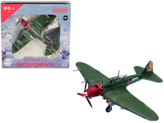 Ilyushin IL-2M3 Sturmovik Aircraft Green "Double Hero of the Soviet Union Nelson Stepanyan" Soviet Air Force 1/72 Diecast Model Airplane by Legion-0