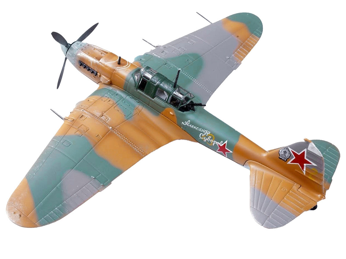 Ilyushin IL-2 Shturmovik Aircraft Camouflage "Alexander Suvorov Hero of the Soviet Union Lieutenant V.T. Aleksuhin 167th Guards Air Regiment 617 ShAP" (1943) Soviet Air Force 1/72 Diecast Model Airplane by Legion Legion