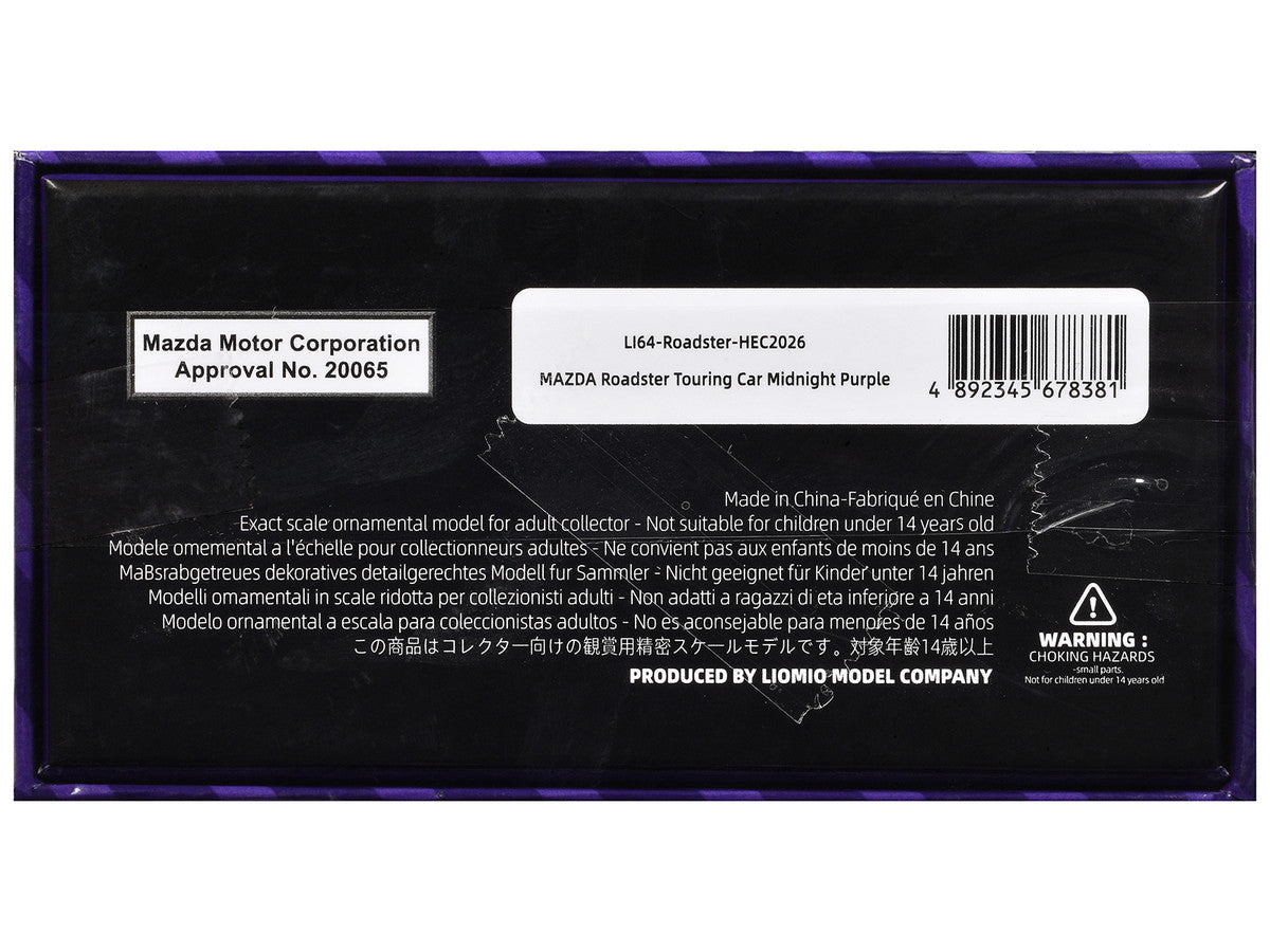 Mazda Roadster Touring Car RHD (Right Hand Drive) Midnight Purple Metallic "Hobby Expo China 2026 Event Edition" 1/64 Diecast Model Car by Liomio Liomio