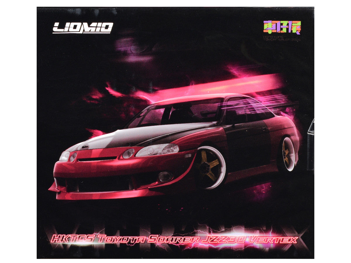 Toyota Soarer JZZ30 Vertex RHD (Right Hand Drive) Red Metallic with Carbon Hood and Doors "Hong Kong Toycar Salon (HKTCS) 2026" 1/64 Diecast Model Car by Liomio Liomio