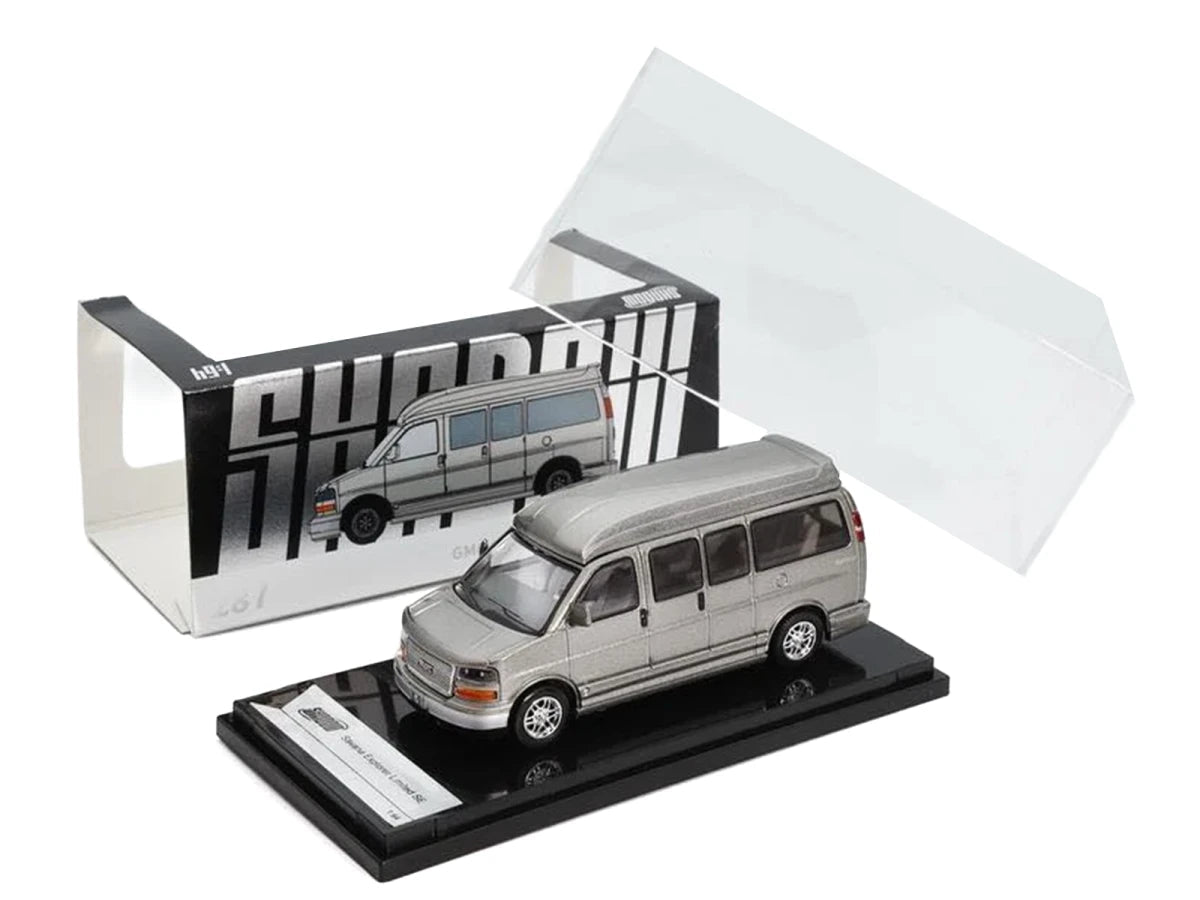 GMC Savana Explorer Limited SE Van Gray Metallic 1/64 Diecast Model Car by Shadow Shadow