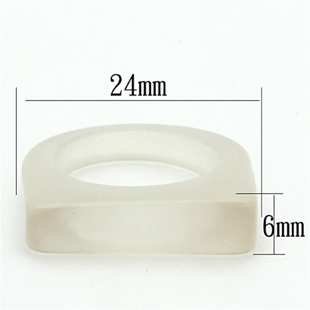 LO2965 -  Resin Ring with Synthetic Synthetic Stone in Clear-1