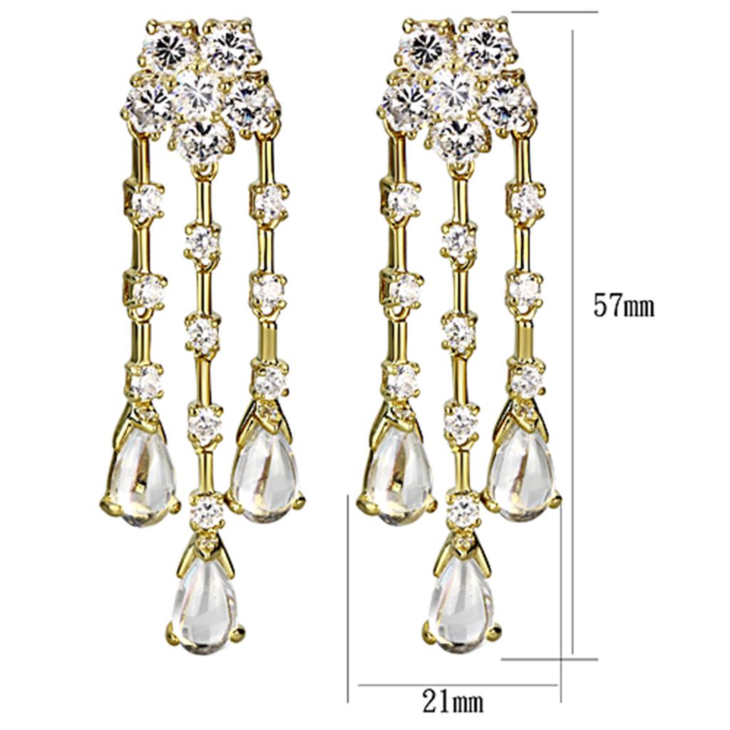 LO3077 - Gold Brass Jewelry Sets with AAA Grade CZ  in Clear Alamode