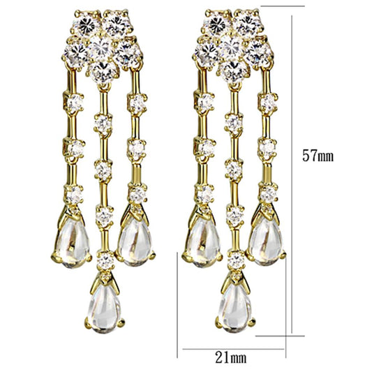 LO3077 - Gold Brass Jewelry Sets with AAA Grade CZ  in Clear Alamode
