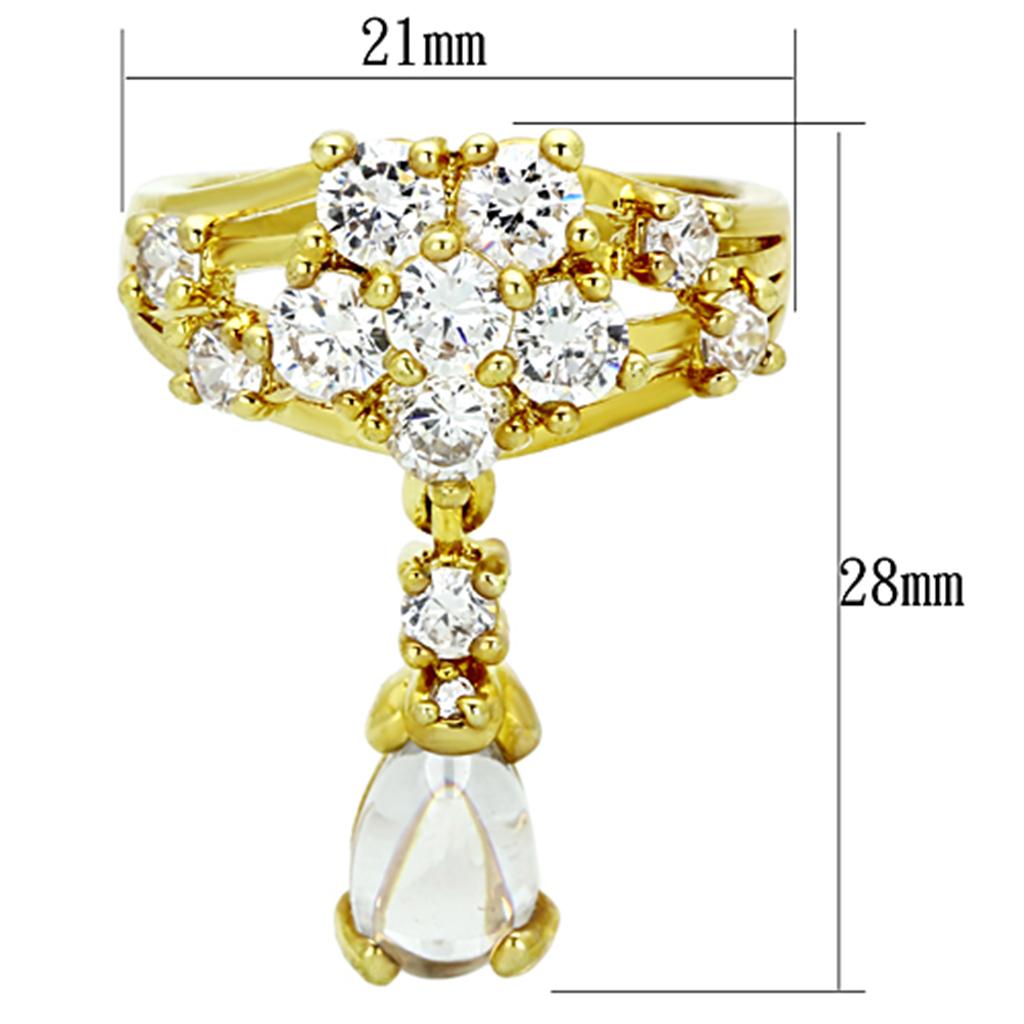 LO3077 - Gold Brass Jewelry Sets with AAA Grade CZ  in Clear Alamode