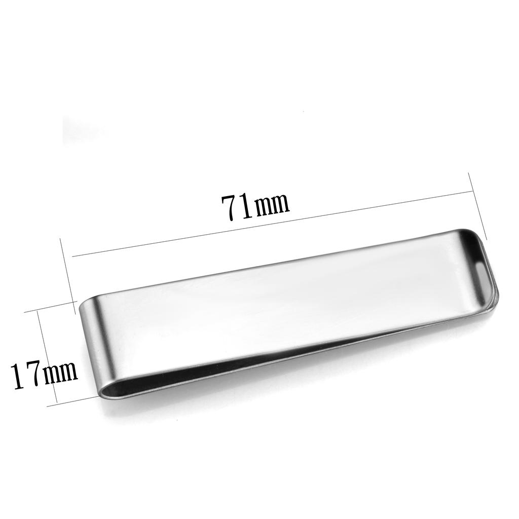 LO3384 - High polished (no plating) Stainless Steel Money clip with No Stone Alamode