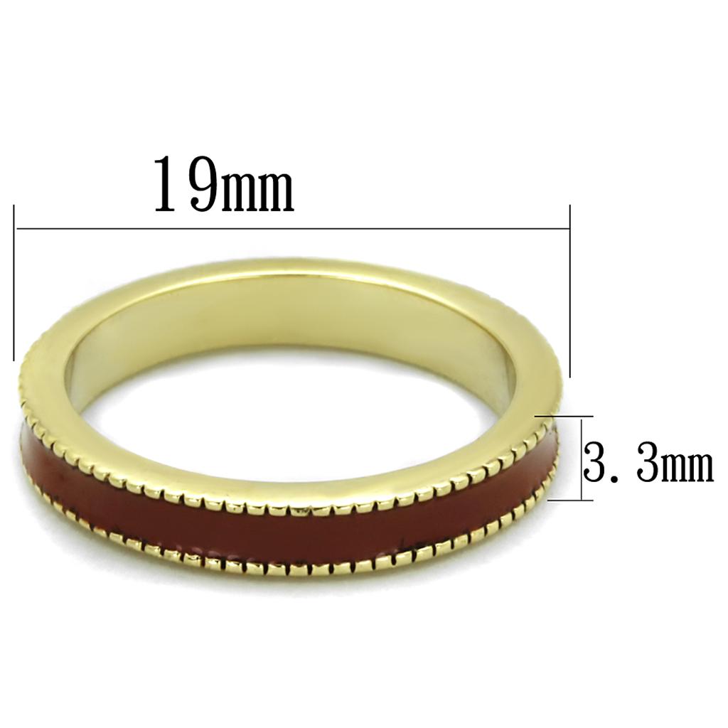 LO3551 - Gold Brass Ring with Epoxy  in Brown-1