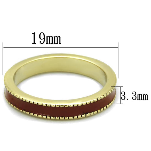 LO3551 - Gold Brass Ring with Epoxy  in Brown-1