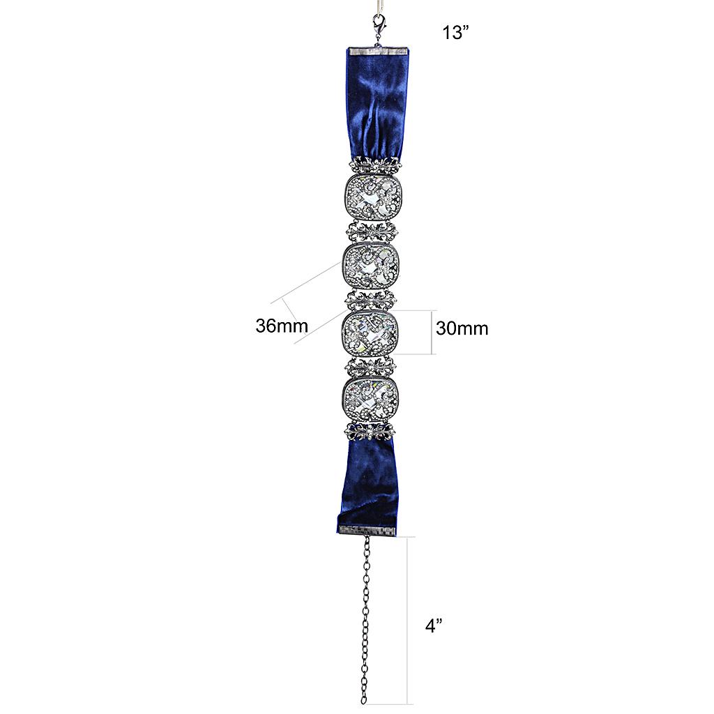 LO4206 - TIN Cobalt Black Brass Necklace with AAA Grade CZ  in Clear-2