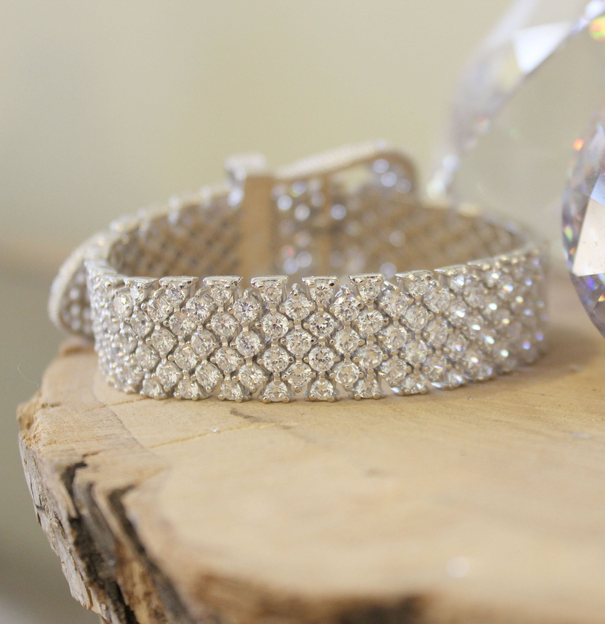 LOS179 - Rhodium 925 Sterling Silver Bracelet with AAA Grade CZ  in Clear-3
