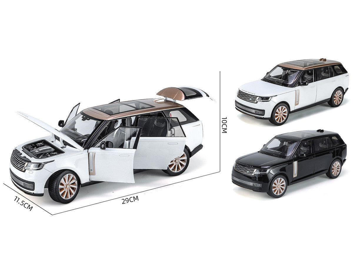 2022 Land Rover Range Rover SV White Metallic with Rose Gold Top and Moonroof 1/18 Diecast Model Car by Heimanba Heimanba