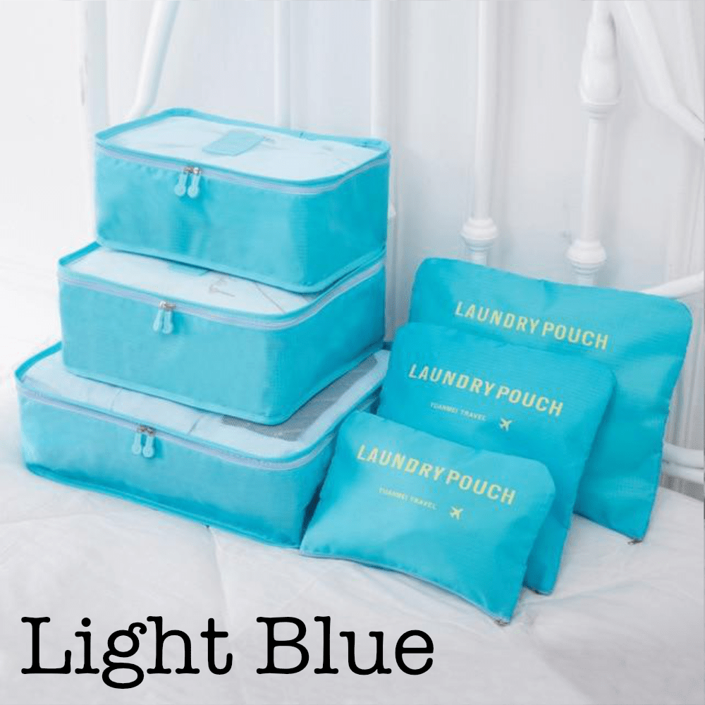 6 Piece Travel Organizer Threaded Pear