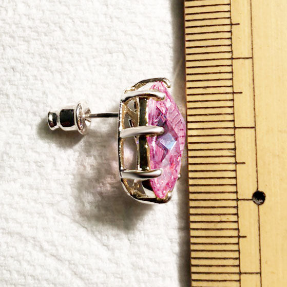 LOAS1369 - Sterling Silver Earrings with AAA Grade CZ in Pink-2