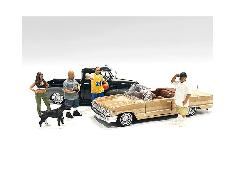 Lowriderz and a Dog 5 piece Figurine Set for 1/18 Scale Models by American Diorama-0