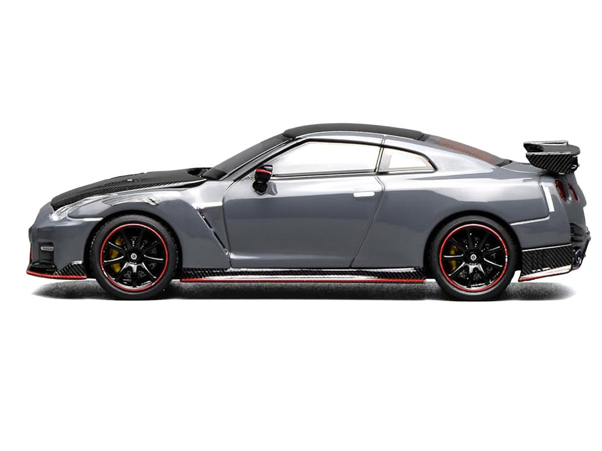 2022 Nissan GT-R Nismo (R35) RHD (Right Hand Drive) Stealth Gray with Carbon Hood and Top "Senior 64" Series 1/64 Diecast Model Car by MotorHelix Motorhelix
