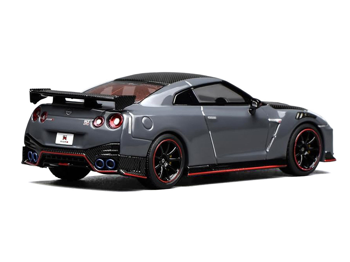 2022 Nissan GT-R Nismo (R35) RHD (Right Hand Drive) Stealth Gray with Carbon Hood and Top "Senior 64" Series 1/64 Diecast Model Car by MotorHelix Motorhelix