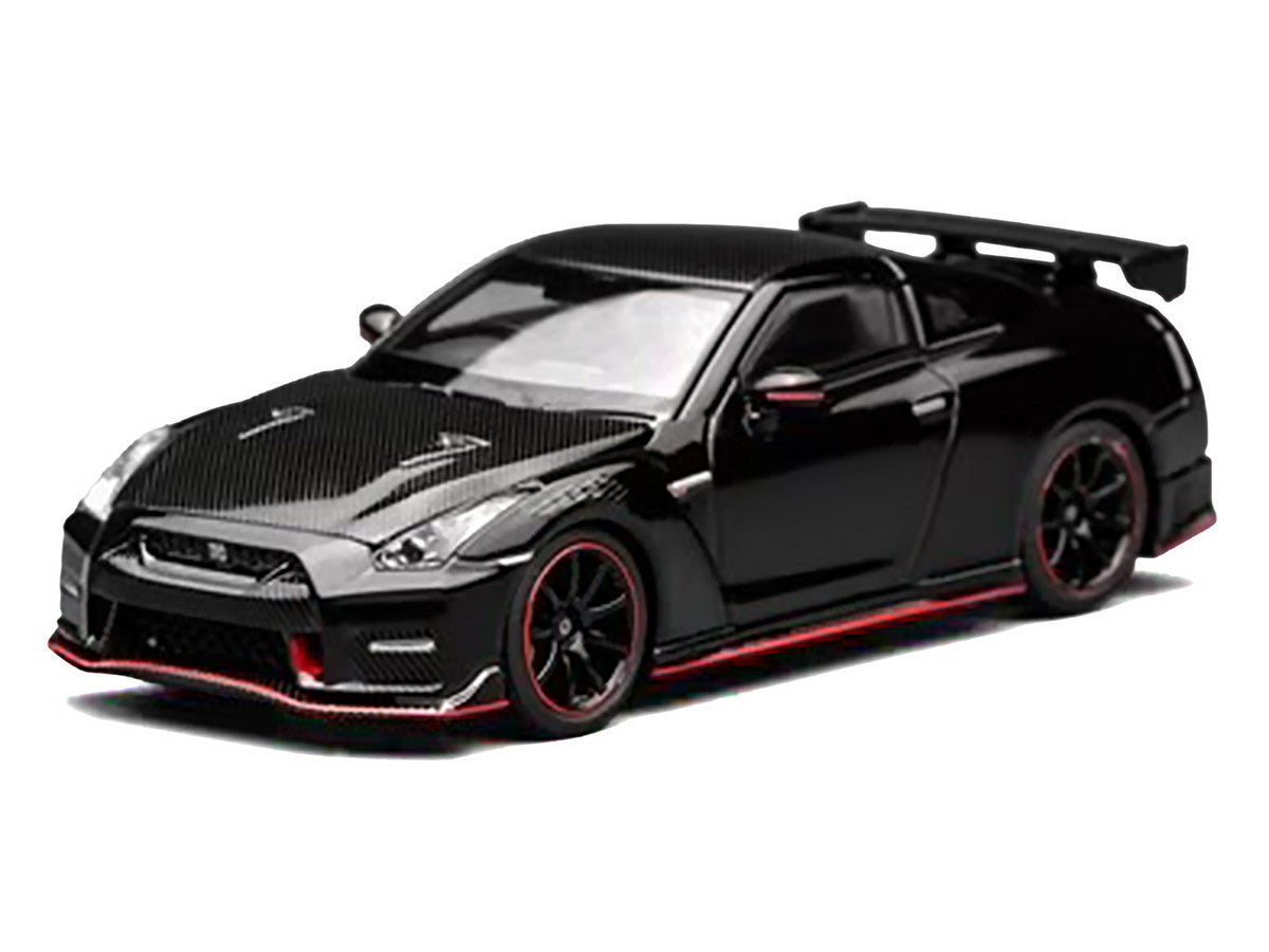 2022 Nissan GT-R Nismo (R35) RHD (Right Hand Drive) Meteor Flake Black Pearl with Carbon Hood and Top "Senior 64" Series 1/64 Diecast Model Car by MotorHelix Motorhelix