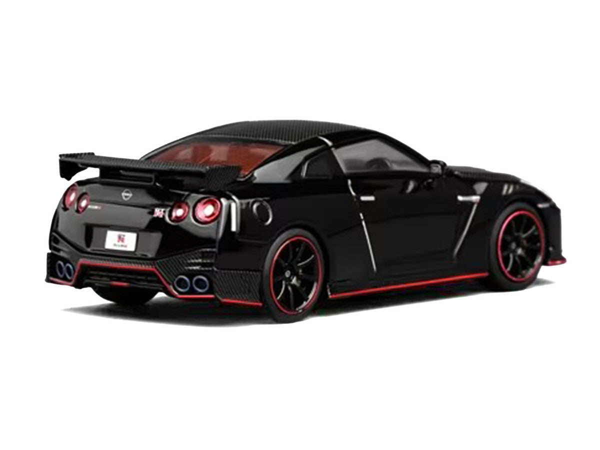 2022 Nissan GT-R Nismo (R35) RHD (Right Hand Drive) Meteor Flake Black Pearl with Carbon Hood and Top "Senior 64" Series 1/64 Diecast Model Car by MotorHelix Motorhelix