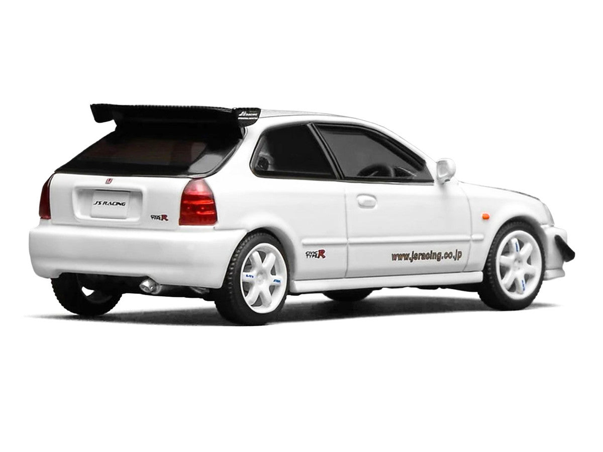 Honda Civic Type R (EK9) RHD (Right Hand Drive) "J's Racing" White 1/64 Diecast Model Car by MotorHelix Motorhelix