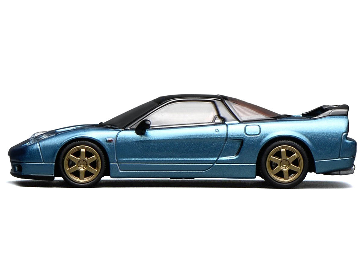 Honda NSX-R (NA2) RHD (Right Hand Drive) Ice Blue Metallic with Black Top and Red Interior "Intern 64" Series 1/64 Diecast Model Car by MotorHelix Motorhelix