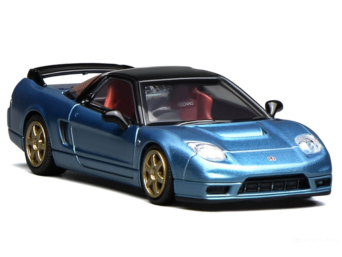 Honda NSX-R (NA2) RHD (Right Hand Drive) Ice Blue Metallic with Black Top and Red Interior "Intern 64" Series 1/64 Diecast Model Car by MotorHelix Motorhelix