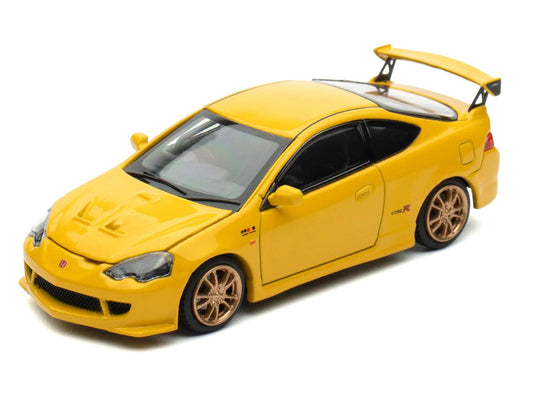 Honda Integra Type R (DC5) MUGEN RHD (Right Hand Drive) Phoenix Yellow 1/64 Diecast Model Car by MotorHelix Motorhelix